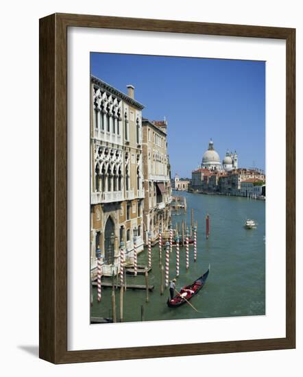 Gondolas on the Grand Canal with Santa Maria Della Salute in the Background, Venice, Veneto, Italy-Lightfoot Jeremy-Framed Photographic Print