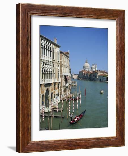 Gondolas on the Grand Canal with Santa Maria Della Salute in the Background, Venice, Veneto, Italy-Lightfoot Jeremy-Framed Photographic Print