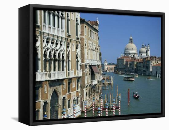 Gondolas on the Grand Canal with Santa Maria Della Salute in the Background, Venice, Veneto, Italy-Lightfoot Jeremy-Framed Premier Image Canvas