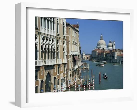 Gondolas on the Grand Canal with Santa Maria Della Salute in the Background, Venice, Veneto, Italy-Lightfoot Jeremy-Framed Photographic Print