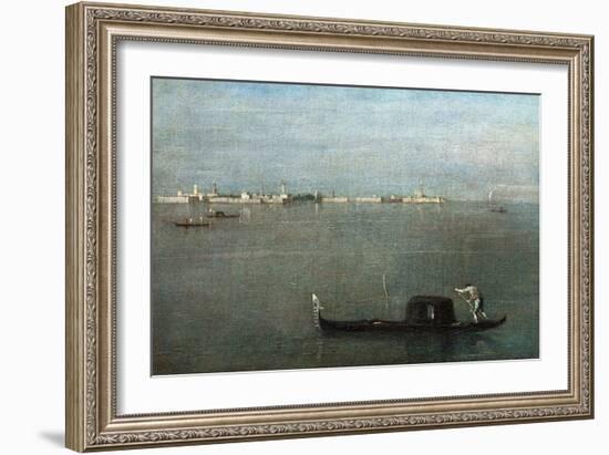 Gondolas on the Lagoon (Grey Lagoon)-Francesco Guardi-Framed Giclee Print