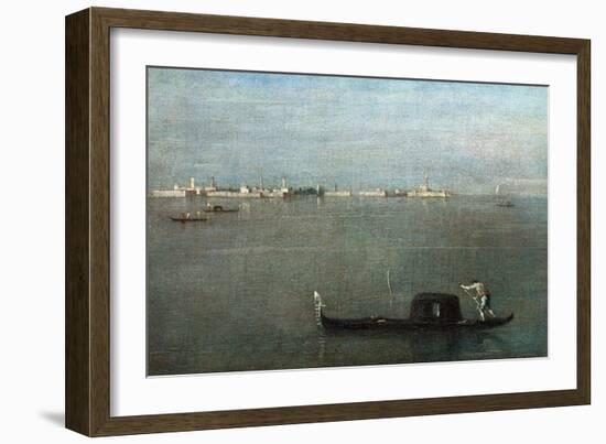 Gondolas on the Lagoon (Grey Lagoon)-Francesco Guardi-Framed Giclee Print