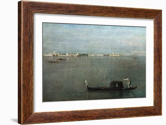 Gondolas on the Lagoon (Grey Lagoon)-Francesco Guardi-Framed Giclee Print