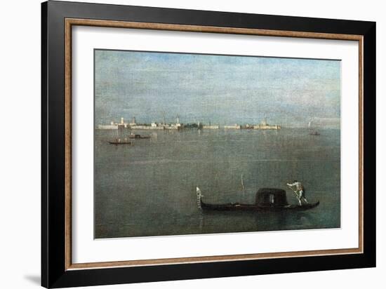 Gondolas on the Lagoon (Grey Lagoon)-Francesco Guardi-Framed Giclee Print