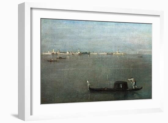 Gondolas on the Lagoon (Grey Lagoon)-Francesco Guardi-Framed Giclee Print