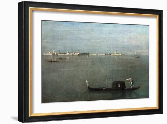 Gondolas on the Lagoon (Grey Lagoon)-Francesco Guardi-Framed Giclee Print