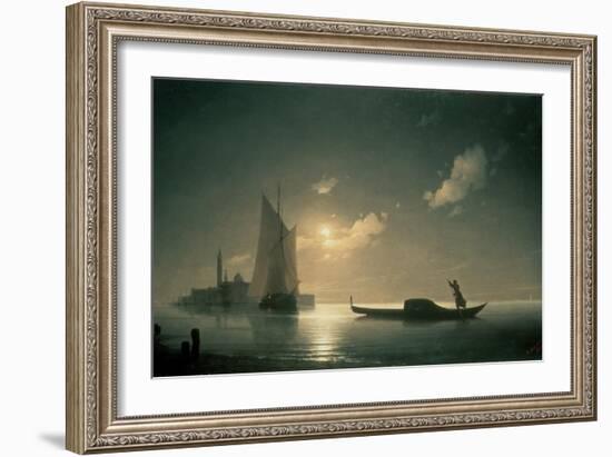 Gondolier at Sea by Night, 1843-Ivan Konstantinovich Aivazovsky-Framed Giclee Print