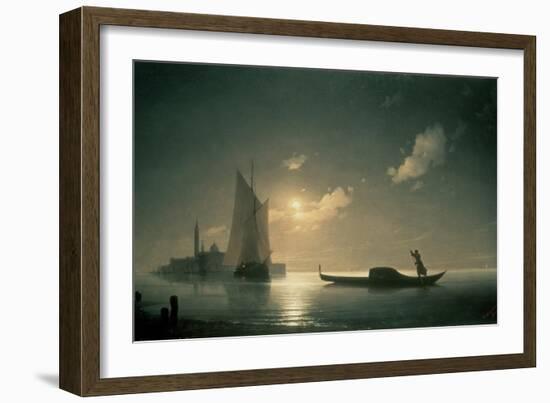 Gondolier at Sea by Night, 1843-Ivan Konstantinovich Aivazovsky-Framed Giclee Print