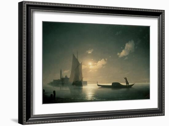 Gondolier at Sea by Night, 1843-Ivan Konstantinovich Aivazovsky-Framed Giclee Print