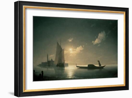 Gondolier at Sea by Night, 1843-Ivan Konstantinovich Aivazovsky-Framed Giclee Print