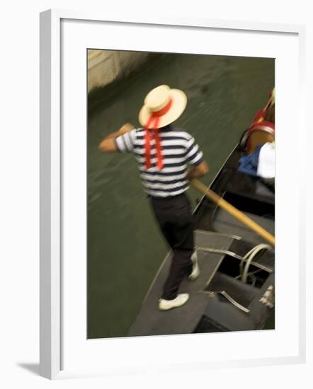 Gondolier, Venice, Italy-Neil Farrin-Framed Photographic Print