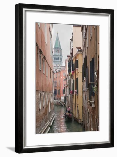 Gondoliers in Back Canal of Venice, Italy-Terry Eggers-Framed Photographic Print