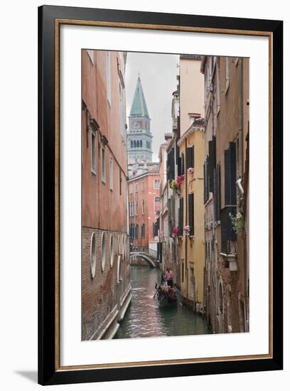 Gondoliers in Back Canal of Venice, Italy-Terry Eggers-Framed Photographic Print