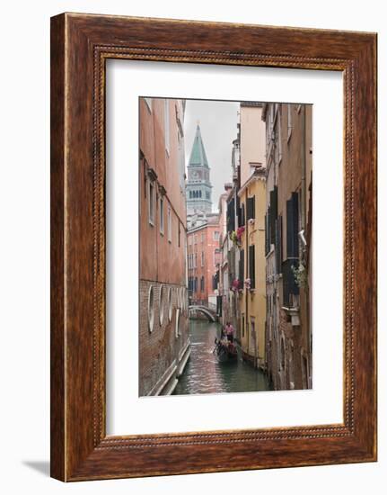 Gondoliers in Back Canal of Venice, Italy-Terry Eggers-Framed Photographic Print