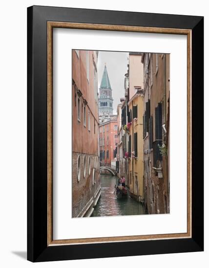 Gondoliers in Back Canal of Venice, Italy-Terry Eggers-Framed Photographic Print