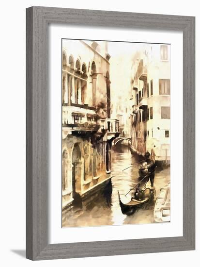 Gondoliers in Venice Vintage-Dorothy Berry-Lound-Framed Giclee Print