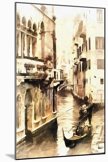 Gondoliers in Venice Vintage-Dorothy Berry-Lound-Mounted Giclee Print