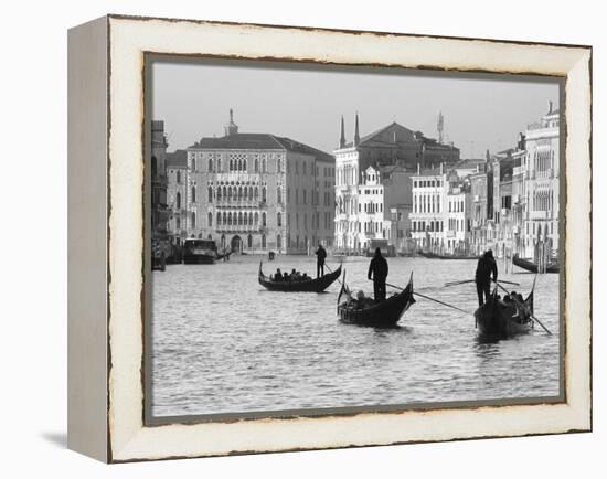 Gondoliers on the Gran Canal, Venice, Veneto Region, Italy-Nadia Isakova-Framed Premier Image Canvas