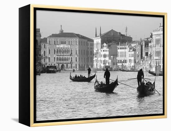 Gondoliers on the Gran Canal, Venice, Veneto Region, Italy-Nadia Isakova-Framed Premier Image Canvas