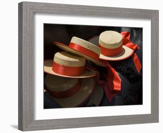 Gondoliers Straw Hats, Venice, Italy, Europe-James Emmerson-Framed Photographic Print