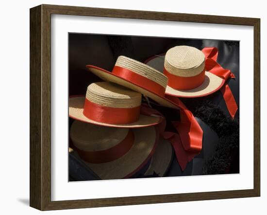 Gondoliers Straw Hats, Venice, Italy, Europe-James Emmerson-Framed Photographic Print