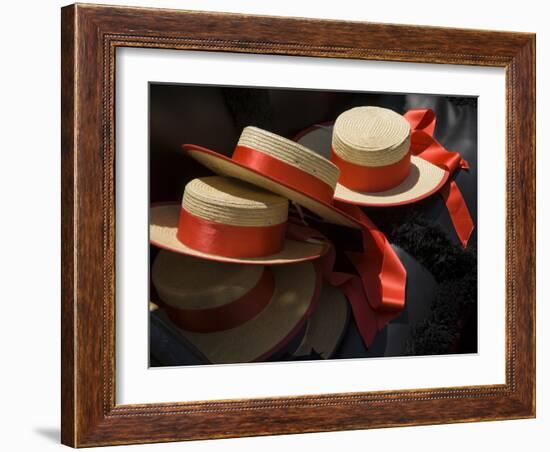 Gondoliers Straw Hats, Venice, Italy, Europe-James Emmerson-Framed Photographic Print