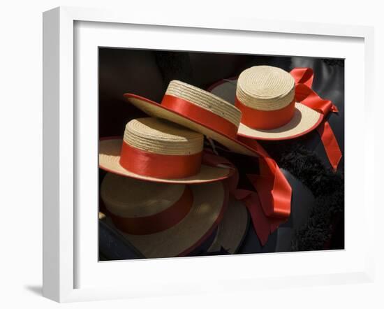 Gondoliers Straw Hats, Venice, Italy, Europe-James Emmerson-Framed Photographic Print