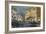 Gondoliers waiting for spectators outside the Teatro La Fenice, Venice, Italy-Italian School-Framed Giclee Print