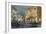 Gondoliers waiting for spectators outside the Teatro La Fenice, Venice, Italy-Italian School-Framed Giclee Print