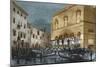 Gondoliers waiting for spectators outside the Teatro La Fenice, Venice, Italy-Italian School-Mounted Giclee Print