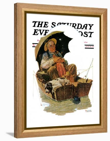 "Gone Fishing" Saturday Evening Post Cover, July 19,1930-Norman Rockwell-Framed Premier Image Canvas