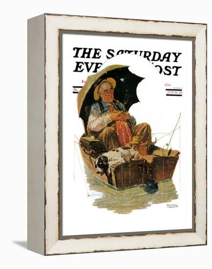 "Gone Fishing" Saturday Evening Post Cover, July 19,1930-Norman Rockwell-Framed Premier Image Canvas