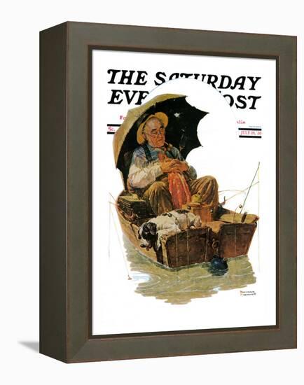 "Gone Fishing" Saturday Evening Post Cover, July 19,1930-Norman Rockwell-Framed Premier Image Canvas