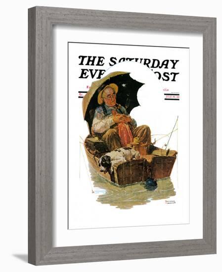 "Gone Fishing" Saturday Evening Post Cover, July 19,1930-Norman Rockwell-Framed Giclee Print