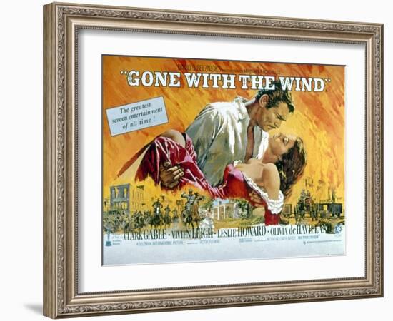 Gone with the Wind, Clark Gable, Vivien Leigh, 1939-null-Framed Art Print