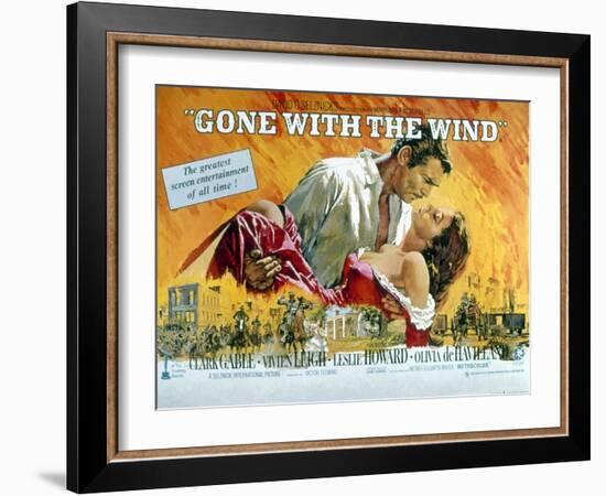 Gone with the Wind, Clark Gable, Vivien Leigh, 1939-null-Framed Art Print