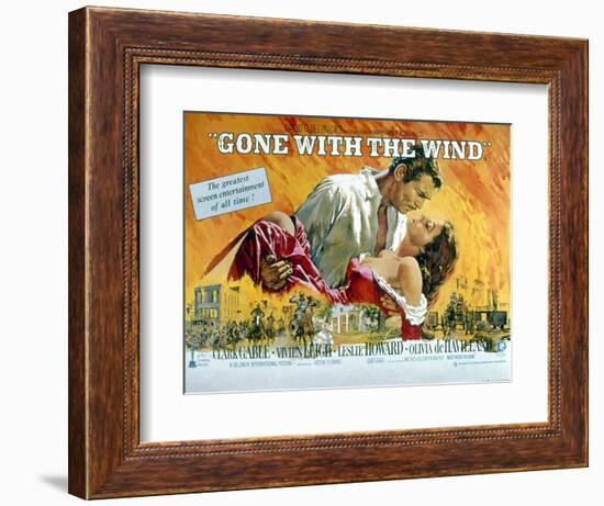 Gone with the Wind, Clark Gable, Vivien Leigh, 1939-null-Framed Art Print