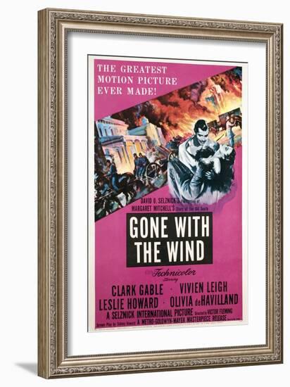 Gone with the Wind, Clark Gable, Vivien Leigh, 1939-null-Framed Art Print