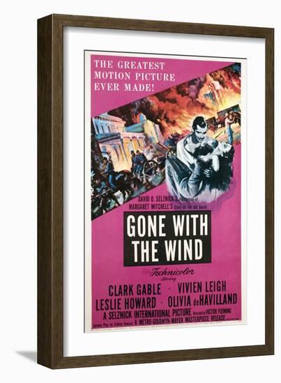 Gone with the Wind, Clark Gable, Vivien Leigh, 1939-null-Framed Art Print