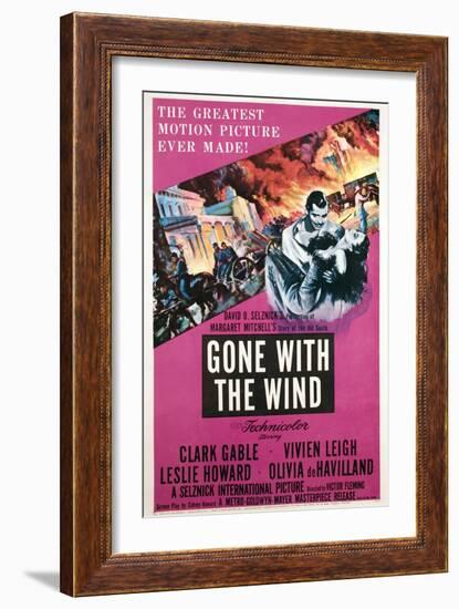 Gone with the Wind, Clark Gable, Vivien Leigh, 1939-null-Framed Art Print