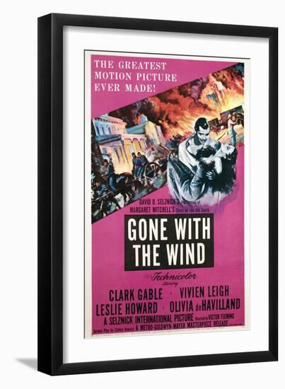 Gone with the Wind, Clark Gable, Vivien Leigh, 1939-null-Framed Art Print