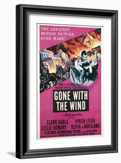 Gone with the Wind, Clark Gable, Vivien Leigh, 1939-null-Framed Art Print