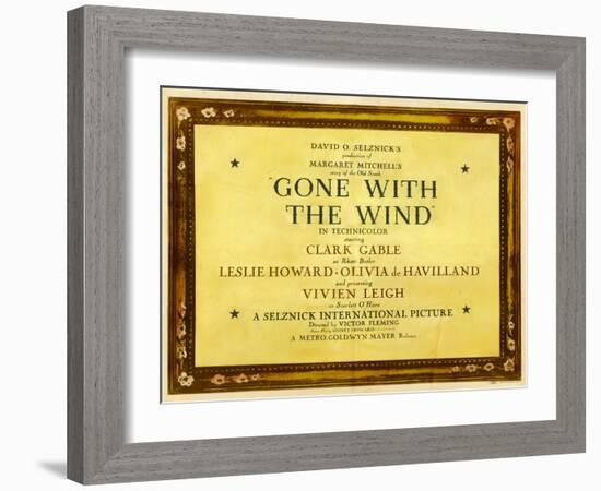 GONE WITH THE WIND, poster art, 1939-null-Framed Art Print