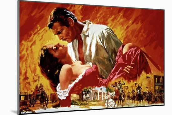 Gone with the Wind, Vivien Leigh, Clark Gable, 1939-null-Mounted Art Print