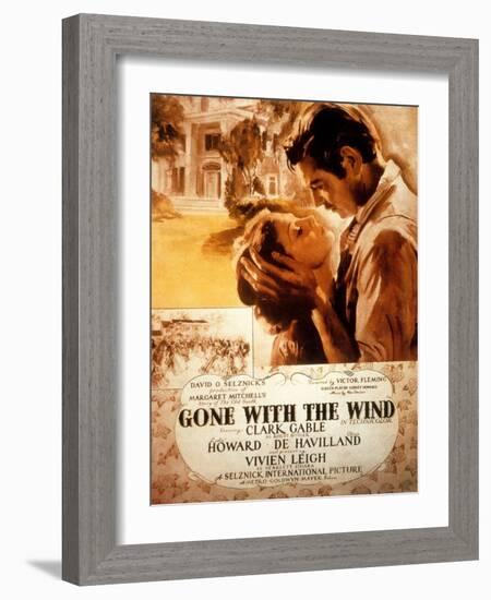 Gone with the Wind, Vivien Leigh, Clark Gable, 1939-null-Framed Art Print