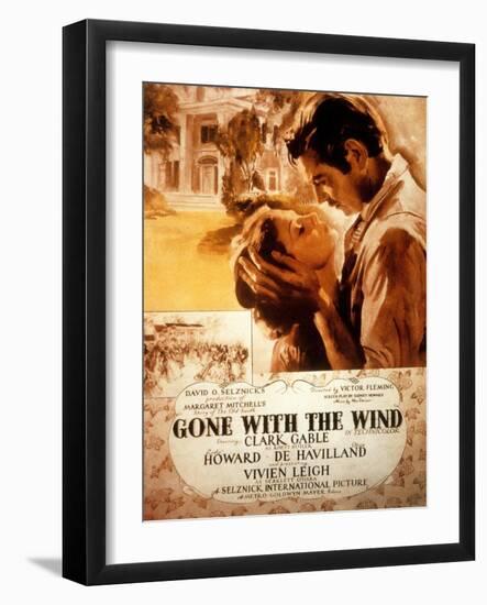 Gone with the Wind, Vivien Leigh, Clark Gable, 1939-null-Framed Art Print