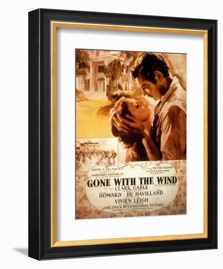 Gone with the Wind, Vivien Leigh, Clark Gable, 1939-null-Framed Art Print