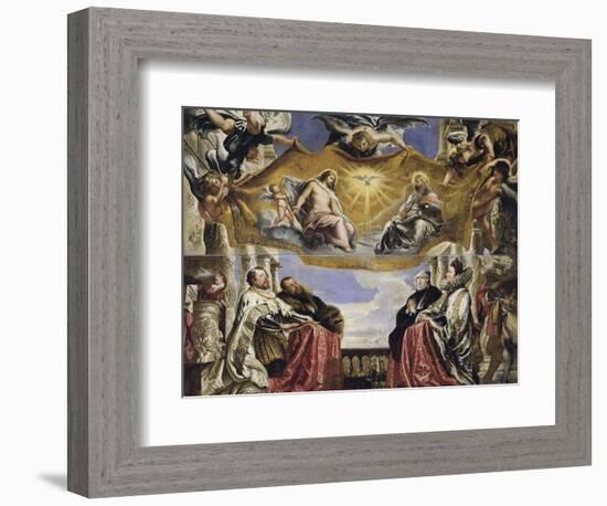 Gonzaga Family in Adoration of the Holy Trinity-Peter Paul Rubens-Framed Giclee Print