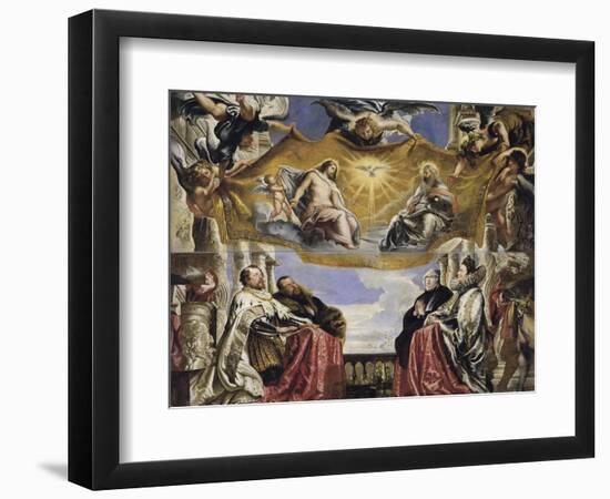 Gonzaga Family in Adoration of the Holy Trinity-Peter Paul Rubens-Framed Giclee Print