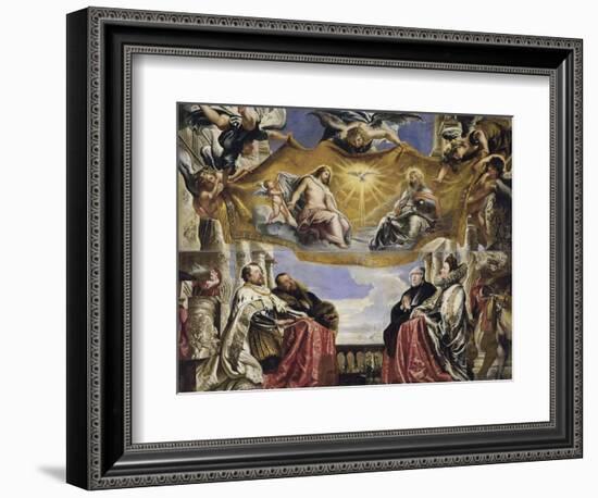 Gonzaga Family in Adoration of the Holy Trinity-Peter Paul Rubens-Framed Giclee Print